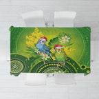 Budgerigar Australia Christmas Tablecloth Budgies Golden Wattle Aboriginal Green - Aussie Hoodie