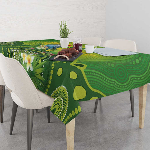 Budgerigar Australia Christmas Tablecloth Budgies Golden Wattle Aboriginal Green - Aussie Hoodie