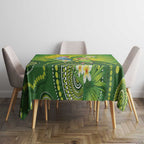 Budgerigar Australia Christmas Tablecloth Budgies Golden Wattle Aboriginal Green - Aussie Hoodie