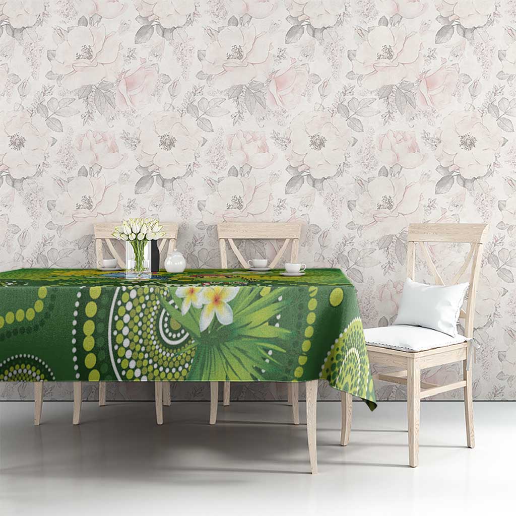 Budgerigar Australia Christmas Tablecloth Budgies Golden Wattle Aboriginal Green - Aussie Hoodie