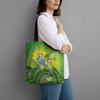 Budgerigar Australia Christmas Tote Bag Budgies Golden Wattle Aboriginal Green - Aussie Hoodie
