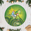 Budgerigar Australia Christmas Tree Skirt Budgies Golden Wattle Aboriginal Green - Aussie Hoodie