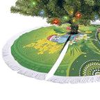 Budgerigar Australia Christmas Tree Skirt Budgies Golden Wattle Aboriginal Green - Aussie Hoodie