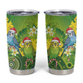 Budgerigar Australia Christmas Tumbler Cup Budgies Golden Wattle Aboriginal Green - Aussie Hoodie