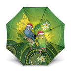 Budgerigar Australia Christmas Umbrella Budgies Golden Wattle Aboriginal Green - Aussie Hoodie