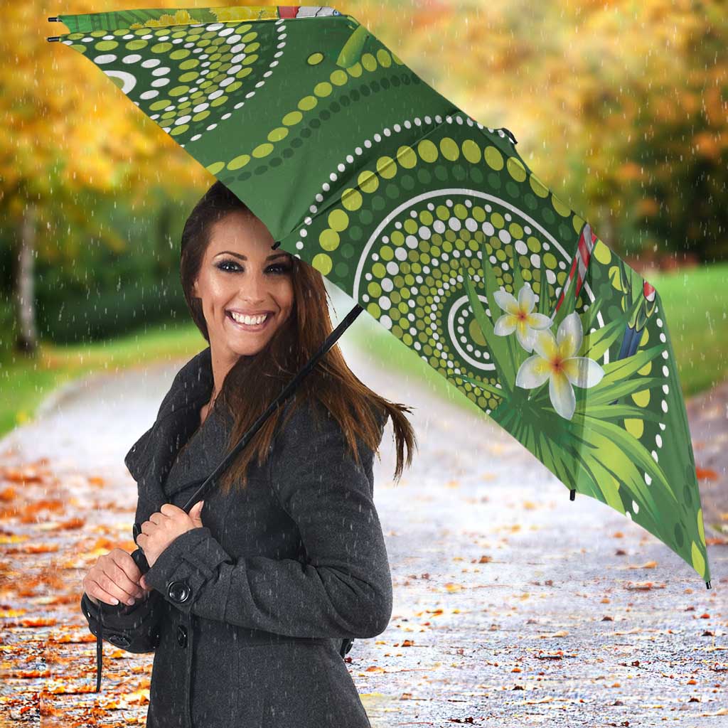 Budgerigar Australia Christmas Umbrella Budgies Golden Wattle Aboriginal Green - Aussie Hoodie