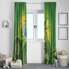 Budgerigar Australia Christmas Window Curtain Budgies Golden Wattle Aboriginal Green - Aussie Hoodie