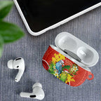 Budgerigar Australia Christmas AirPods Case Budgies Golden Wattle Aboriginal Red - Aussie Hoodie
