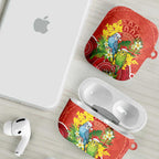 Budgerigar Australia Christmas AirPods Case Budgies Golden Wattle Aboriginal Red - Aussie Hoodie