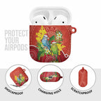 Budgerigar Australia Christmas AirPods Case Budgies Golden Wattle Aboriginal Red - Aussie Hoodie
