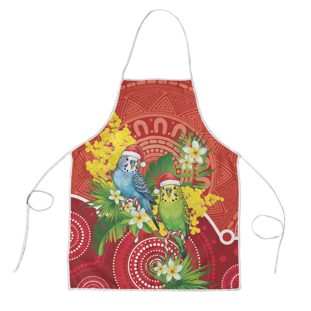 Budgerigar Australia Christmas Apron Budgies Golden Wattle Aboriginal Red - Aussie Hoodie
