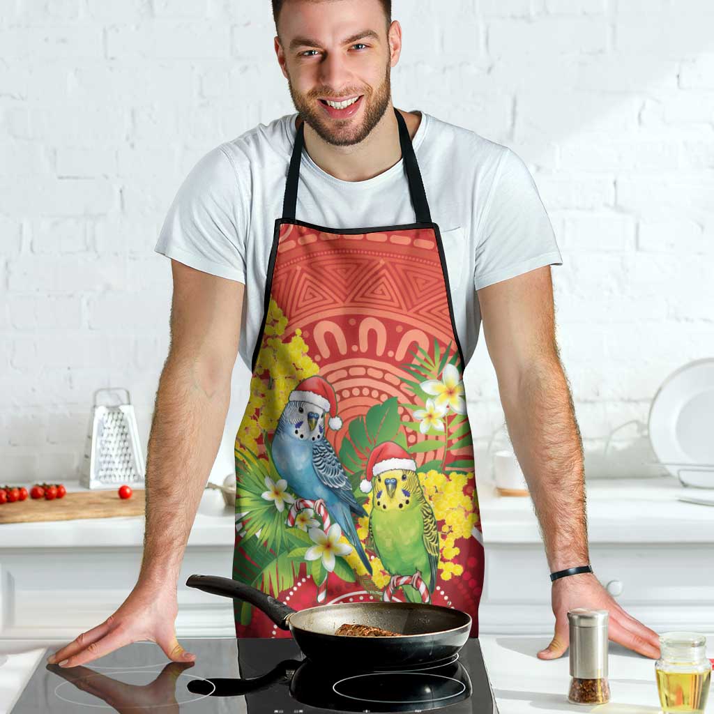 Budgerigar Australia Christmas Apron Budgies Golden Wattle Aboriginal Red - Aussie Hoodie