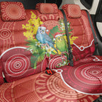 Budgerigar Australia Christmas Back Car Seat Cover Budgies Golden Wattle Aboriginal Red - Aussie Hoodie