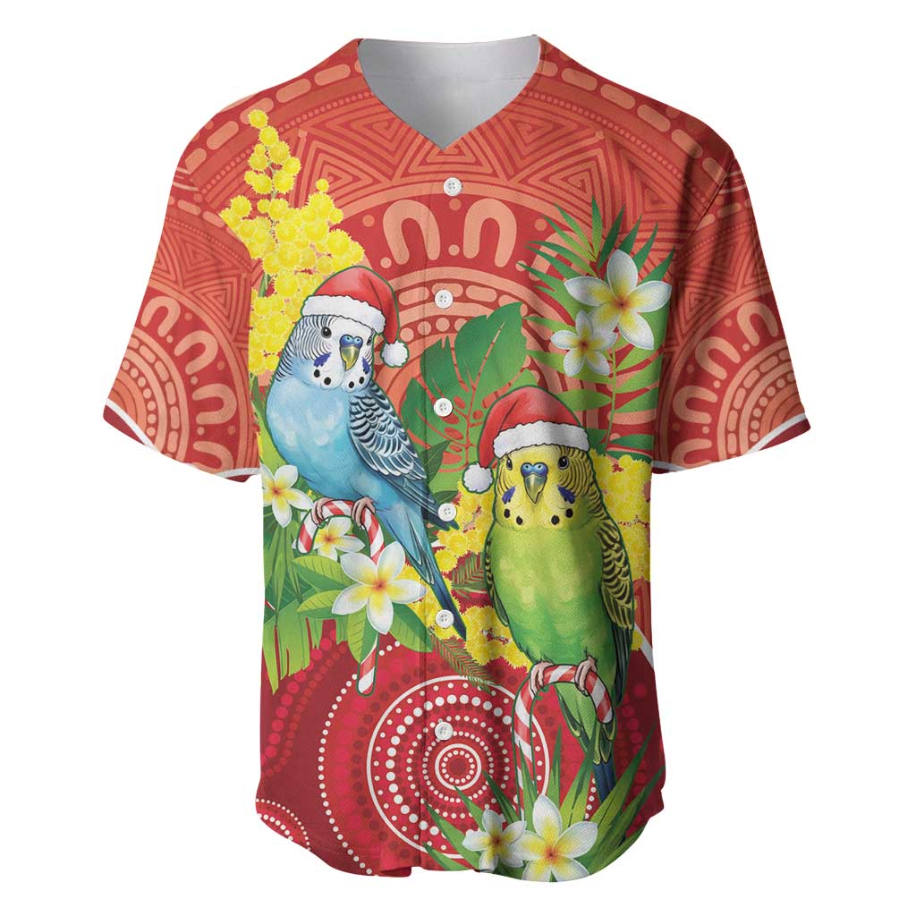 Budgerigar Australia Christmas Baseball Jersey Budgies Golden Wattle Aboriginal Red - Aussie Hoodie