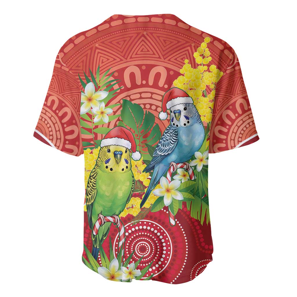 Budgerigar Australia Christmas Baseball Jersey Budgies Golden Wattle Aboriginal Red - Aussie Hoodie
