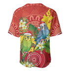 Budgerigar Australia Christmas Baseball Jersey Budgies Golden Wattle Aboriginal Red - Aussie Hoodie