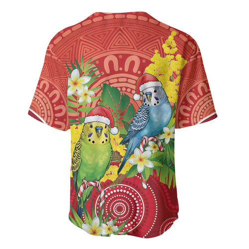 Budgerigar Australia Christmas Baseball Jersey Budgies Golden Wattle Aboriginal Red - Aussie Hoodie