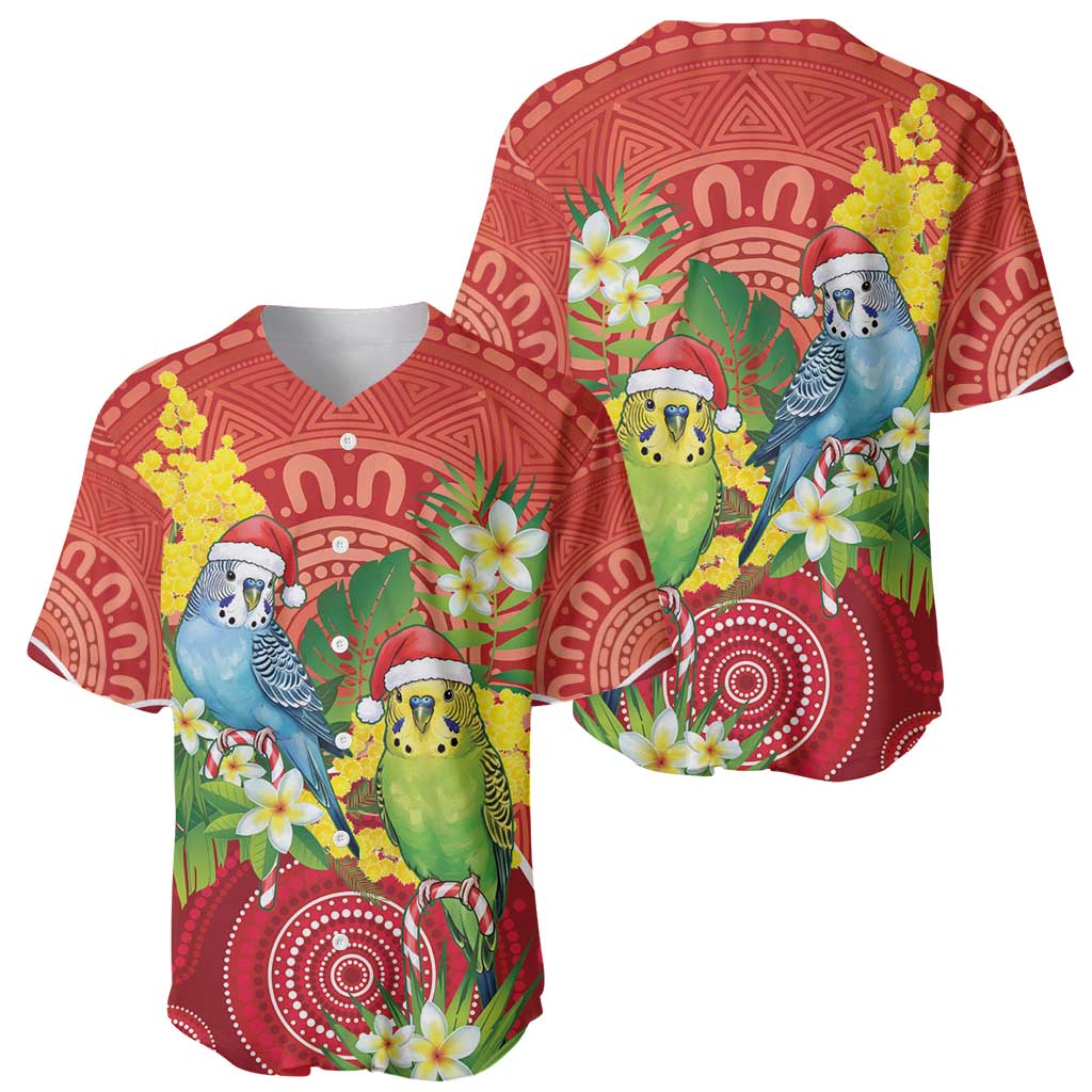 Budgerigar Australia Christmas Baseball Jersey Budgies Golden Wattle Aboriginal Red - Aussie Hoodie