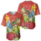 Budgerigar Australia Christmas Baseball Jersey Budgies Golden Wattle Aboriginal Red - Aussie Hoodie