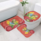 Budgerigar Australia Christmas Bathroom Set Budgies Golden Wattle Aboriginal Red - Aussie Hoodie