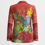 Budgerigar Australia Christmas Blazer Budgies Golden Wattle Aboriginal Red - Aussie Hoodie