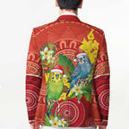 Budgerigar Australia Christmas Blazer Budgies Golden Wattle Aboriginal Red - Aussie Hoodie