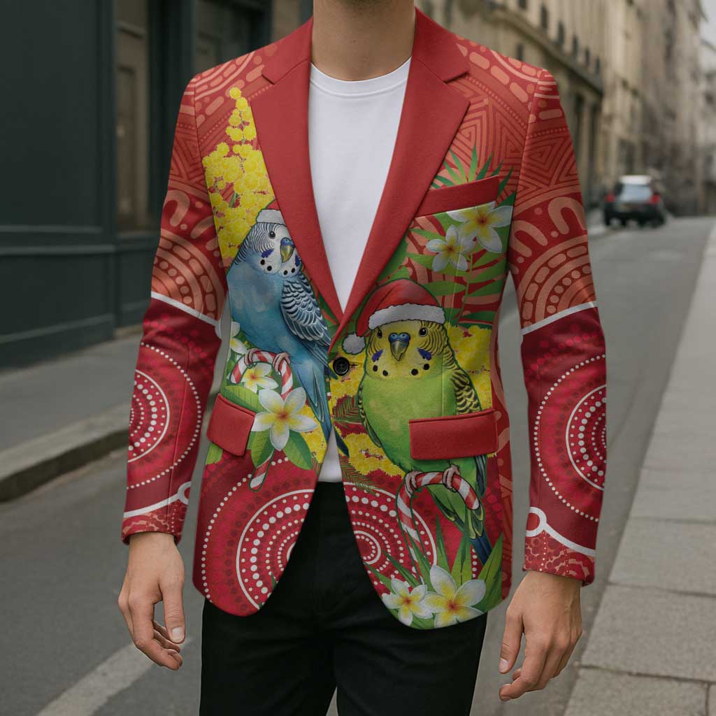 Budgerigar Australia Christmas Blazer Budgies Golden Wattle Aboriginal Red - Aussie Hoodie