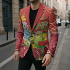 Budgerigar Australia Christmas Blazer Budgies Golden Wattle Aboriginal Red - Aussie Hoodie