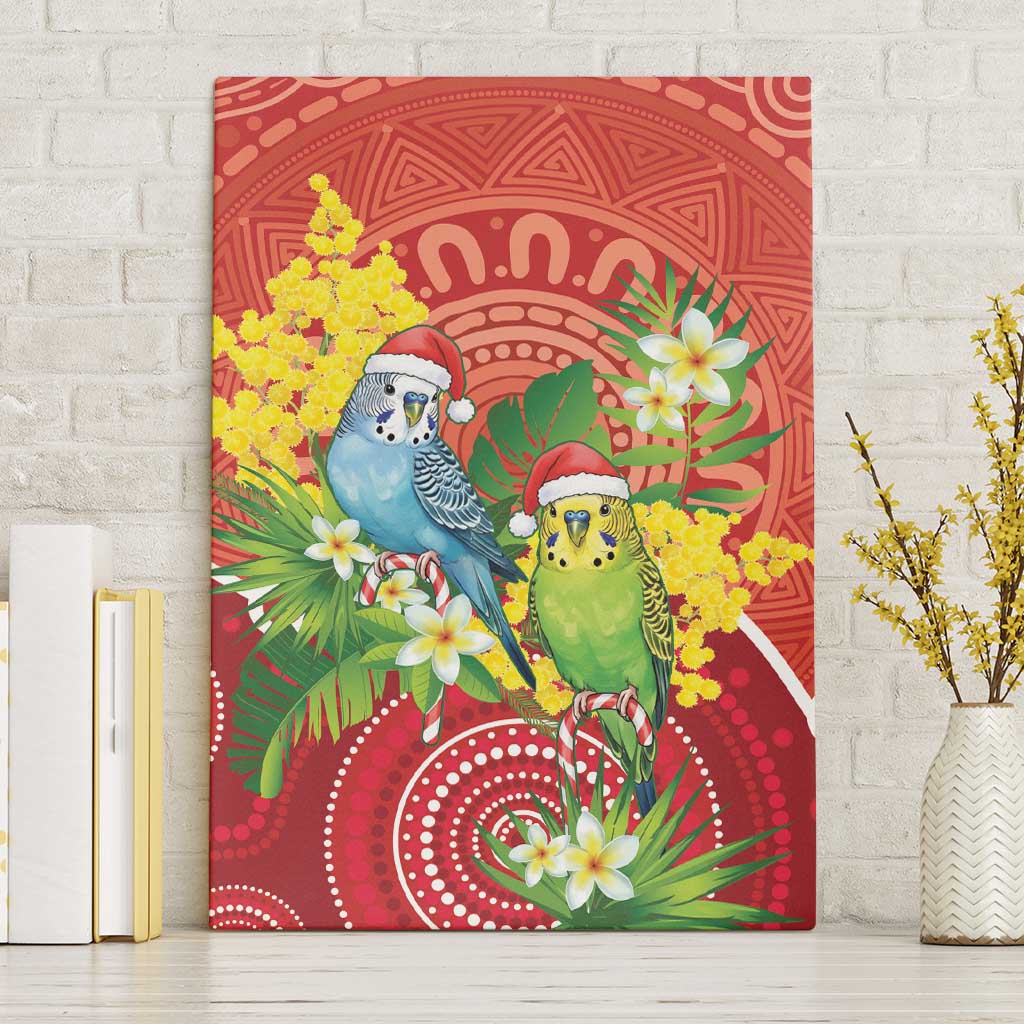 Budgerigar Australia Christmas Canvas Wall Art Budgies Golden Wattle Aboriginal Red - Aussie Hoodie