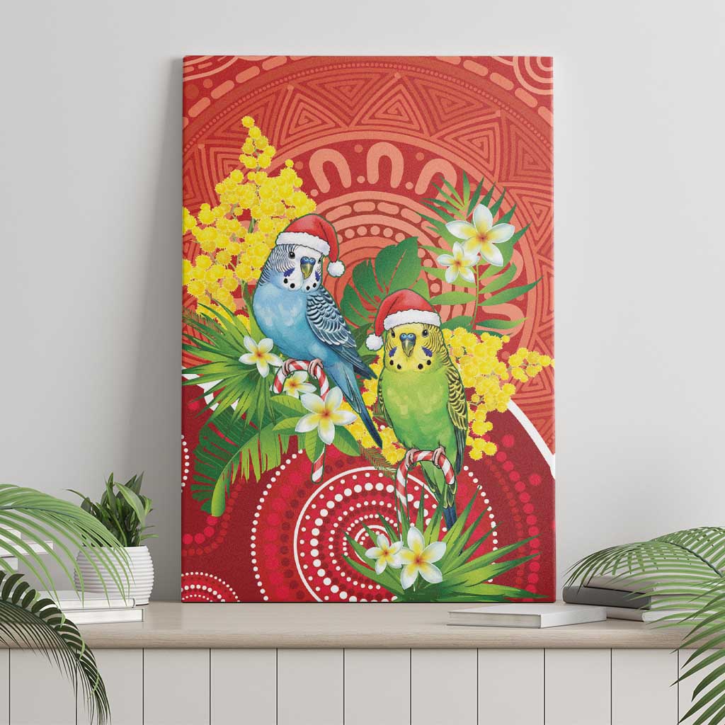 Budgerigar Australia Christmas Canvas Wall Art Budgies Golden Wattle Aboriginal Red - Aussie Hoodie