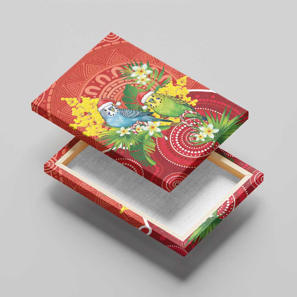 Budgerigar Australia Christmas Canvas Wall Art Budgies Golden Wattle Aboriginal Red - Aussie Hoodie