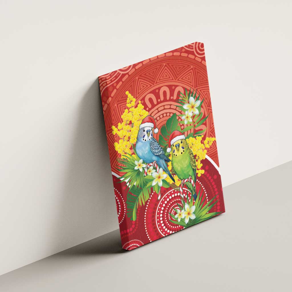Budgerigar Australia Christmas Canvas Wall Art Budgies Golden Wattle Aboriginal Red - Aussie Hoodie