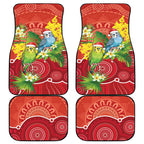 Budgerigar Australia Christmas Car Mats Budgies Golden Wattle Aboriginal Red - Aussie Hoodie