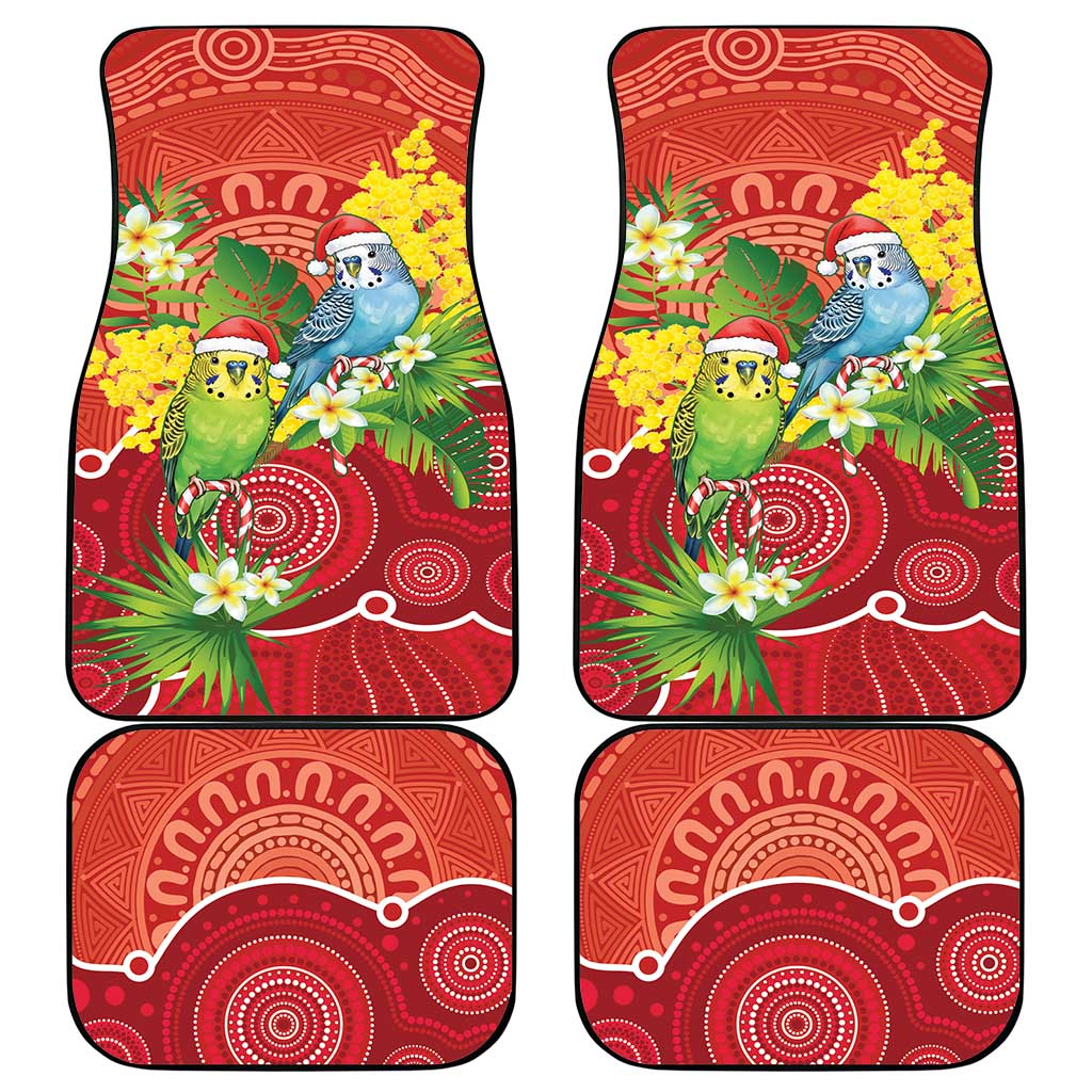 Budgerigar Australia Christmas Car Mats Budgies Golden Wattle Aboriginal Red - Aussie Hoodie