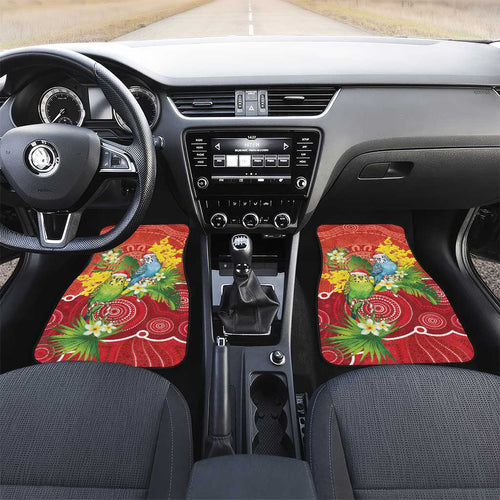Budgerigar Australia Christmas Car Mats Budgies Golden Wattle Aboriginal Red - Aussie Hoodie