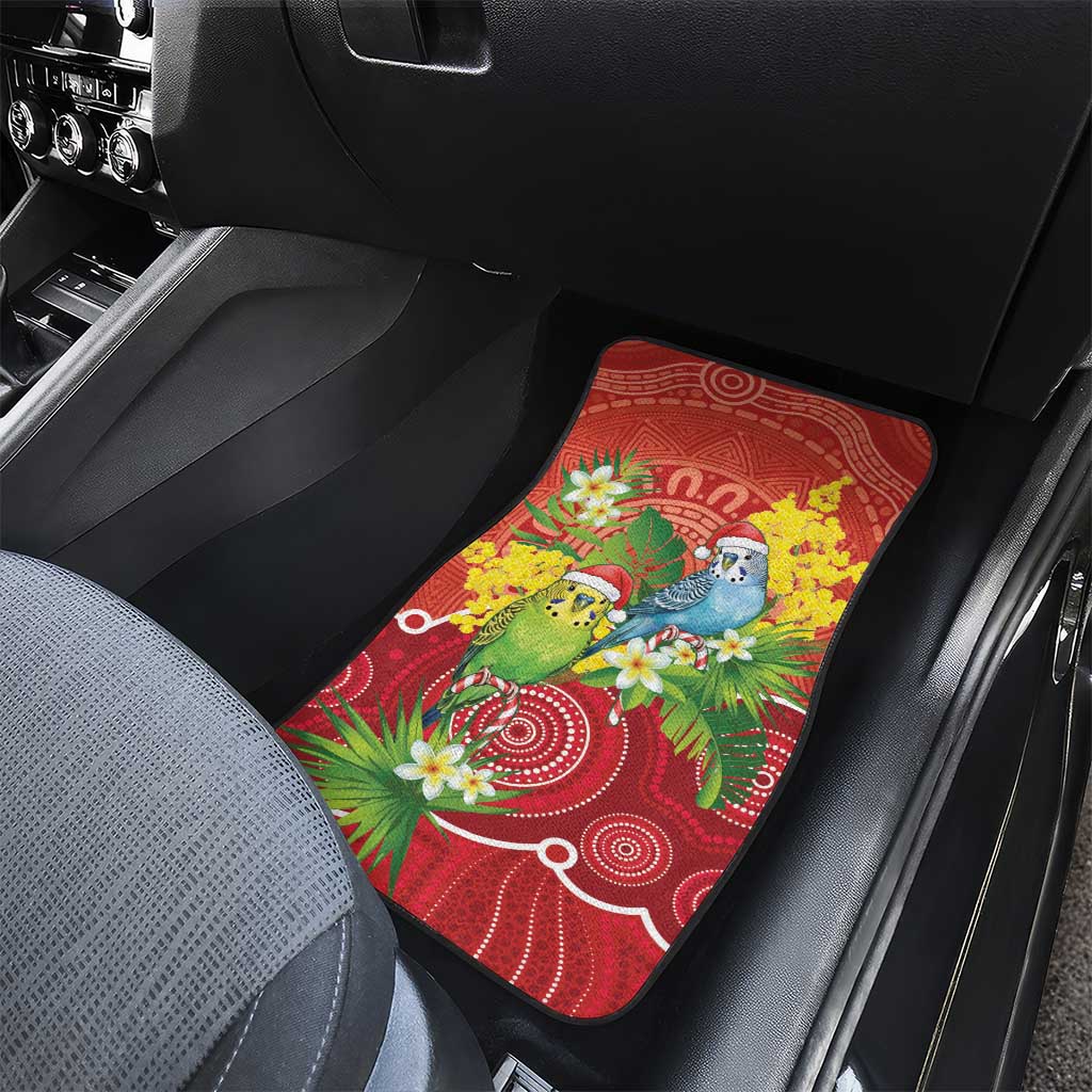 Budgerigar Australia Christmas Car Mats Budgies Golden Wattle Aboriginal Red - Aussie Hoodie