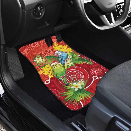 Budgerigar Australia Christmas Car Mats Budgies Golden Wattle Aboriginal Red - Aussie Hoodie
