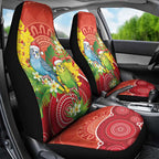 Budgerigar Australia Christmas Car Seat Cover Budgies Golden Wattle Aboriginal Red - Aussie Hoodie