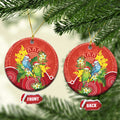 Budgerigar Australia Christmas Ceramic Ornament Budgies Golden Wattle Aboriginal Red - Aussie Hoodie