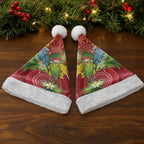 Budgerigar Australia Christmas Santa Hat Budgies Golden Wattle Aboriginal Red - Aussie Hoodie