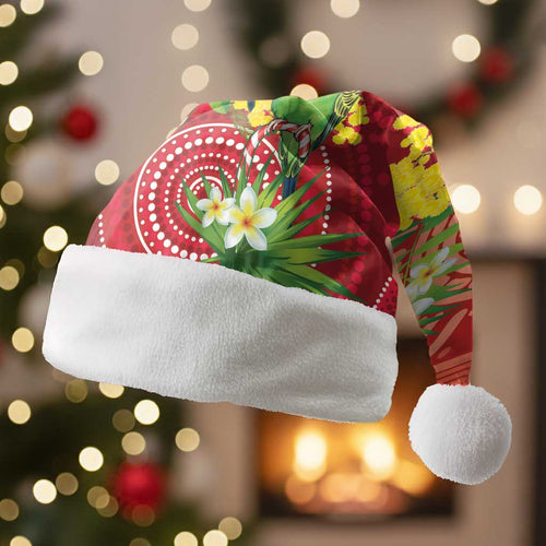 Budgerigar Australia Christmas Santa Hat Budgies Golden Wattle Aboriginal Red - Aussie Hoodie