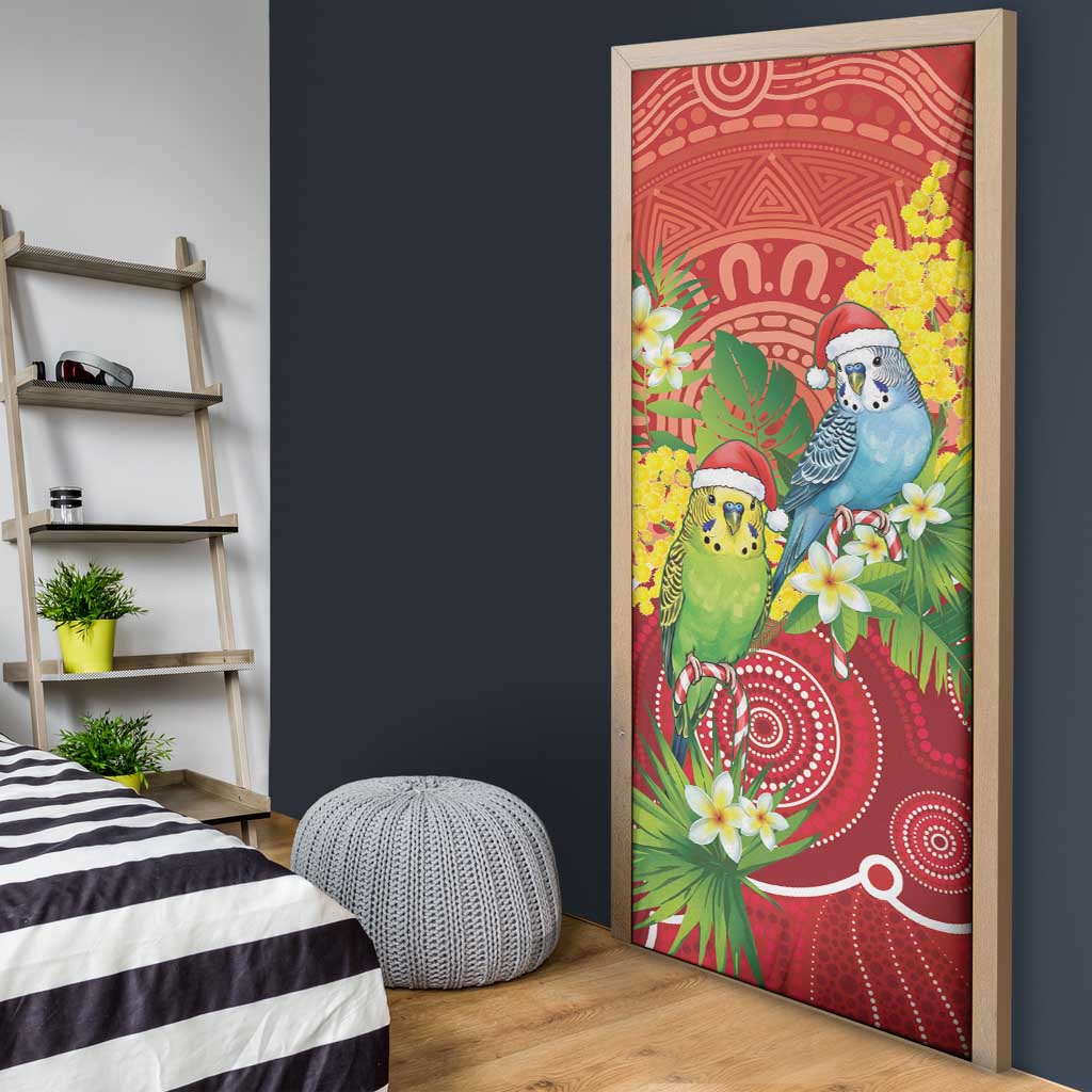 Budgerigar Australia Christmas Door Cover Budgies Golden Wattle Aboriginal Red - Aussie Hoodie