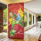 Budgerigar Australia Christmas Door Cover Budgies Golden Wattle Aboriginal Red - Aussie Hoodie
