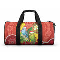 Budgerigar Australia Christmas Duffle Bag Budgies Golden Wattle Aboriginal Red