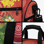 Budgerigar Australia Christmas Duffle Bag Budgies Golden Wattle Aboriginal Red