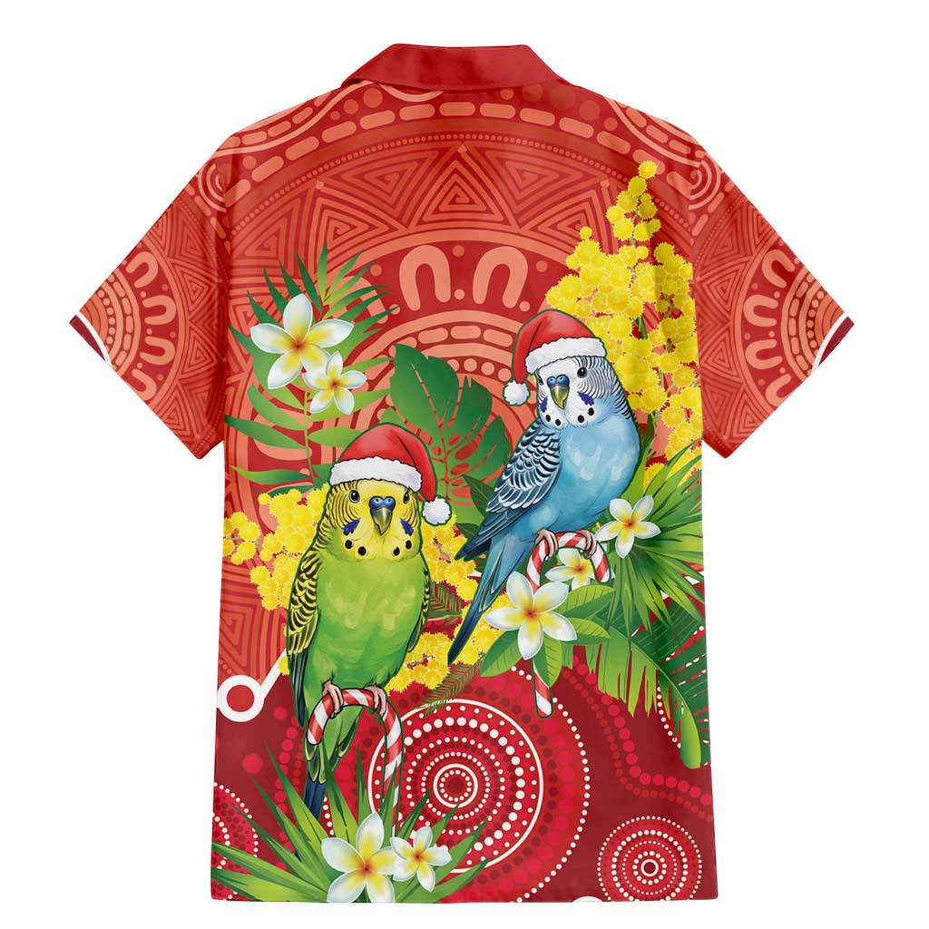 Budgerigar Australia Christmas Family Matching Mermaid Dress and Hawaiian Shirt Budgies Golden Wattle Aboriginal Red - Aussie Hoodie