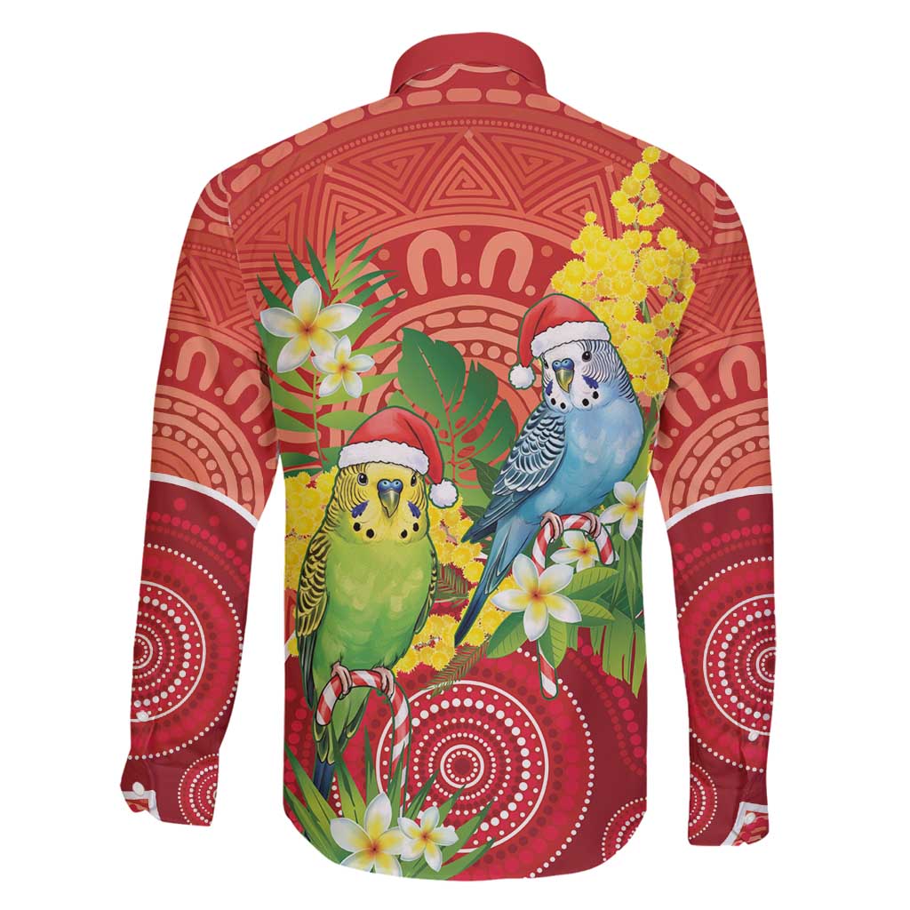 Budgerigar Australia Christmas Family Matching Mermaid Dress and Hawaiian Shirt Budgies Golden Wattle Aboriginal Red - Aussie Hoodie