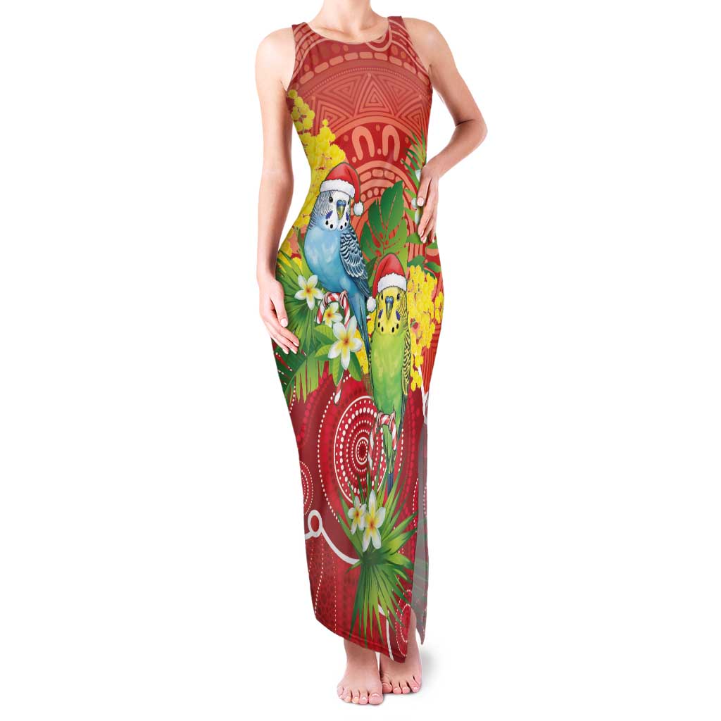 Budgerigar Australia Christmas Family Matching Tank Maxi Dress and Hawaiian Shirt Budgies Golden Wattle Aboriginal Red - Aussie Hoodie