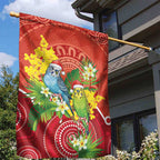Budgerigar Australia Christmas Garden Flag Budgies Golden Wattle Aboriginal Red - Aussie Hoodie