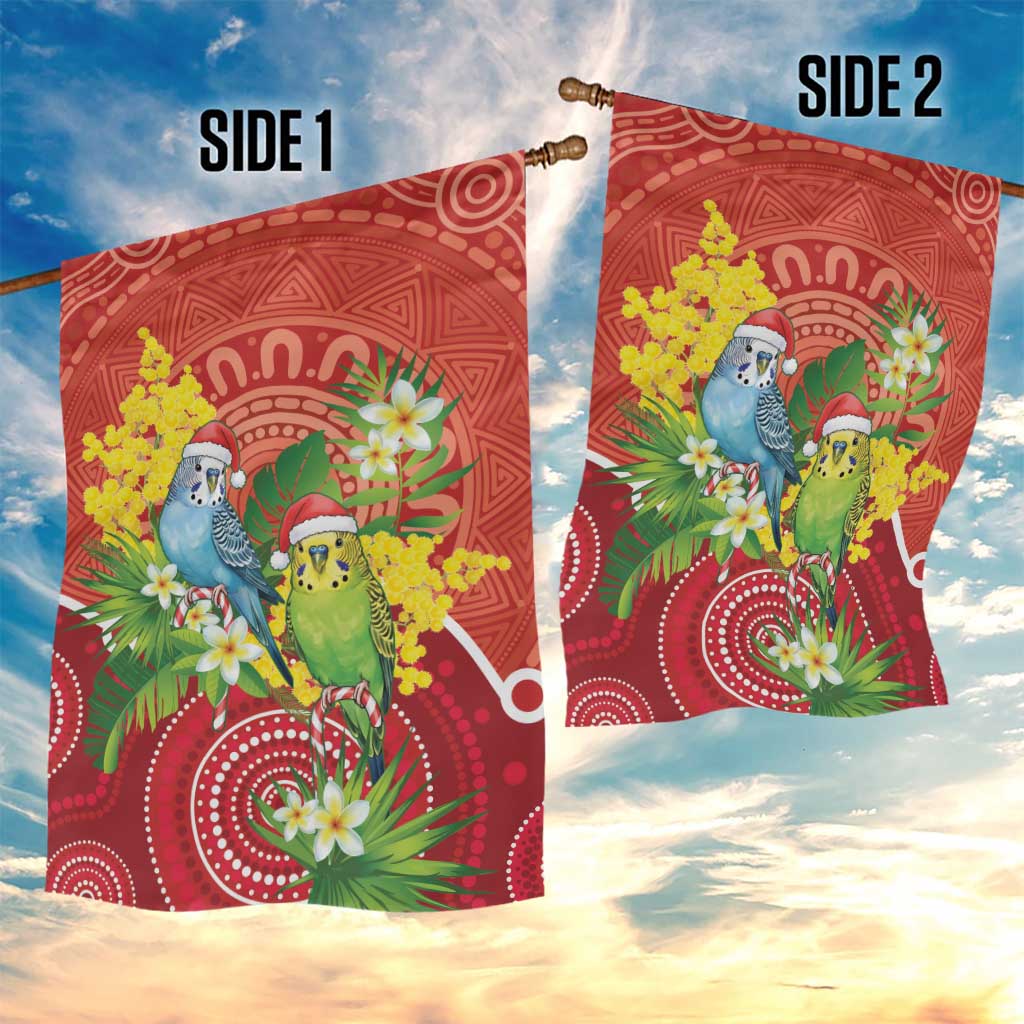 Budgerigar Australia Christmas Garden Flag Budgies Golden Wattle Aboriginal Red - Aussie Hoodie